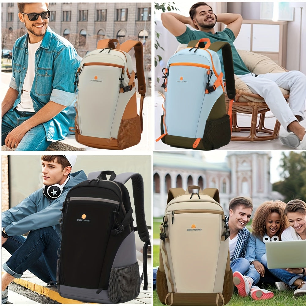 SWEET TOURIST Men'S Lightweight Hiking Backpack - Durable Oxford Fabric, Large Capacity, Adjustable Straps, Multiple Compartments for Outdoor Travel, Sports Casual Use, Hiking Gear, Sturdy Construction