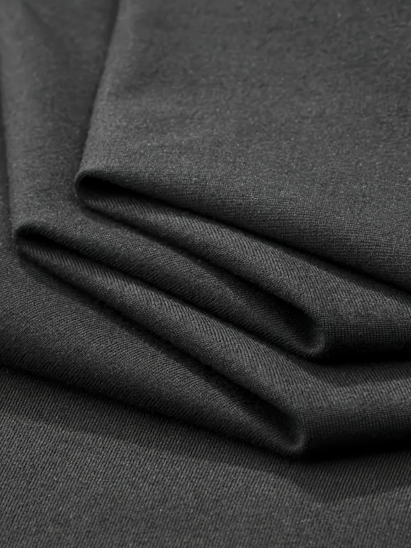 Men'S V-Neck Short Sleeve T-Shirt - Lightweight Breathable, Casual Fit, Solid Black, Perfect for Summer, High-Quality Knit Fabric, Everyday Tshirt Casual Style Comfortable Fit