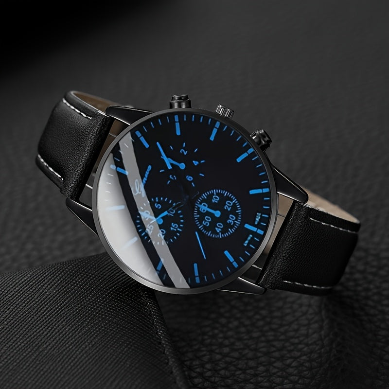 5pcs men&women's Watch Set: Stylish Casual Quartz Wristwatch, Necklace, Bracelet, Ring, and Wallet, Suitable for Women&women