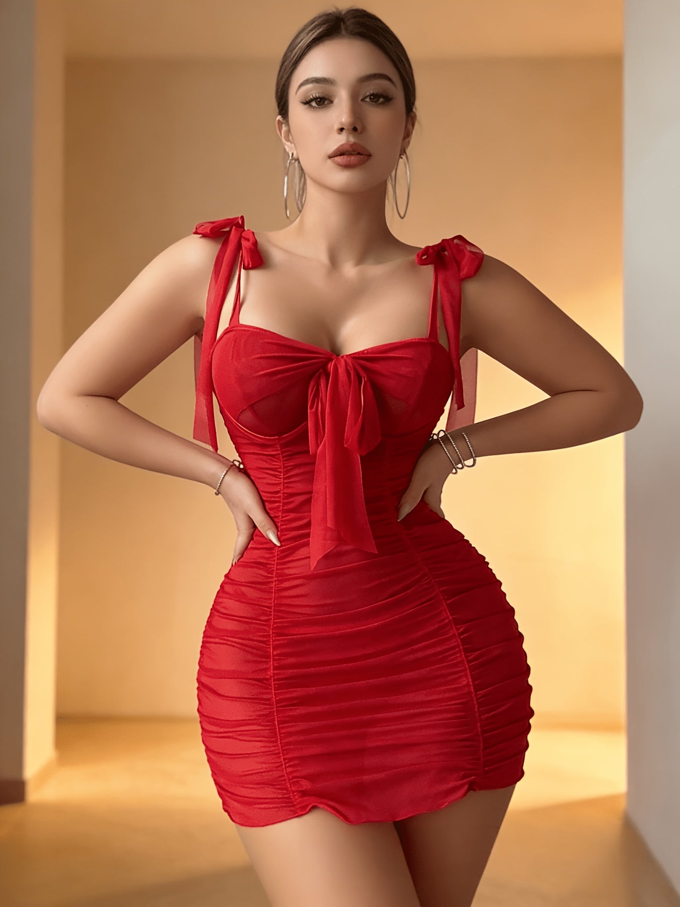 Women's Elegant Lace Sleeveless Chemise & Panty Set