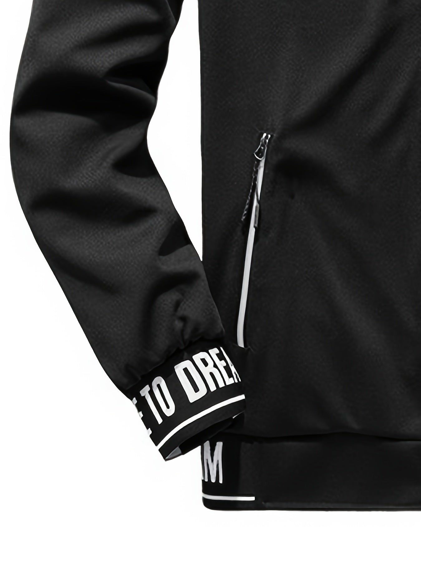 Men'S Casual Sportswear Set - Beige Zip-Up Jacket & Joggers with "DARE TO BE" Print, Long Sleeve, Pockets, and Drawstring Waist, Perfect for Running and Leisure Activities, Spring/Fall Collection, Spring Fall Attire | Zipup J