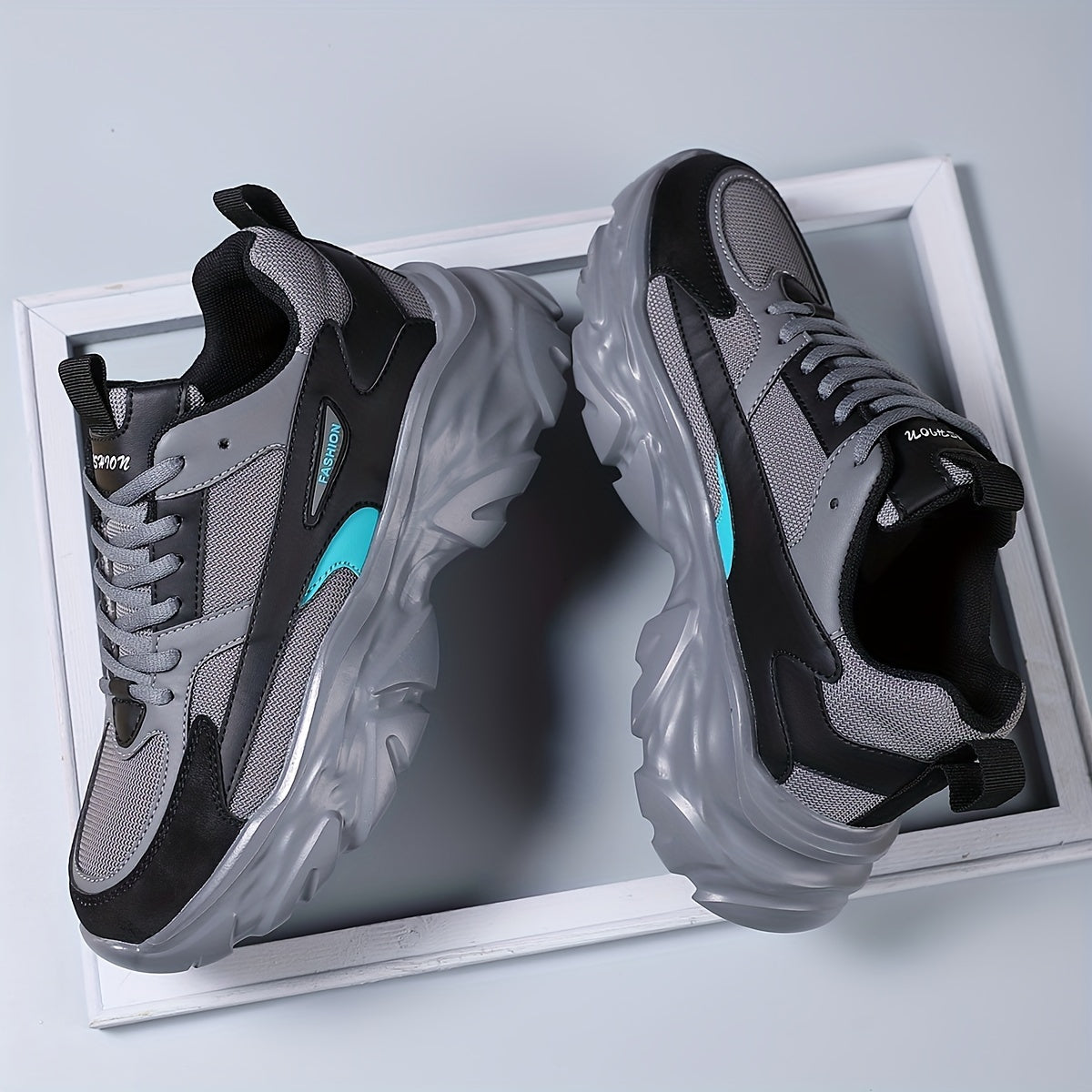 Men's Vintage Chunky Shoes, Comfy Non Slip Breathable Lace Up Sneakers For Men's Outdoor Activities