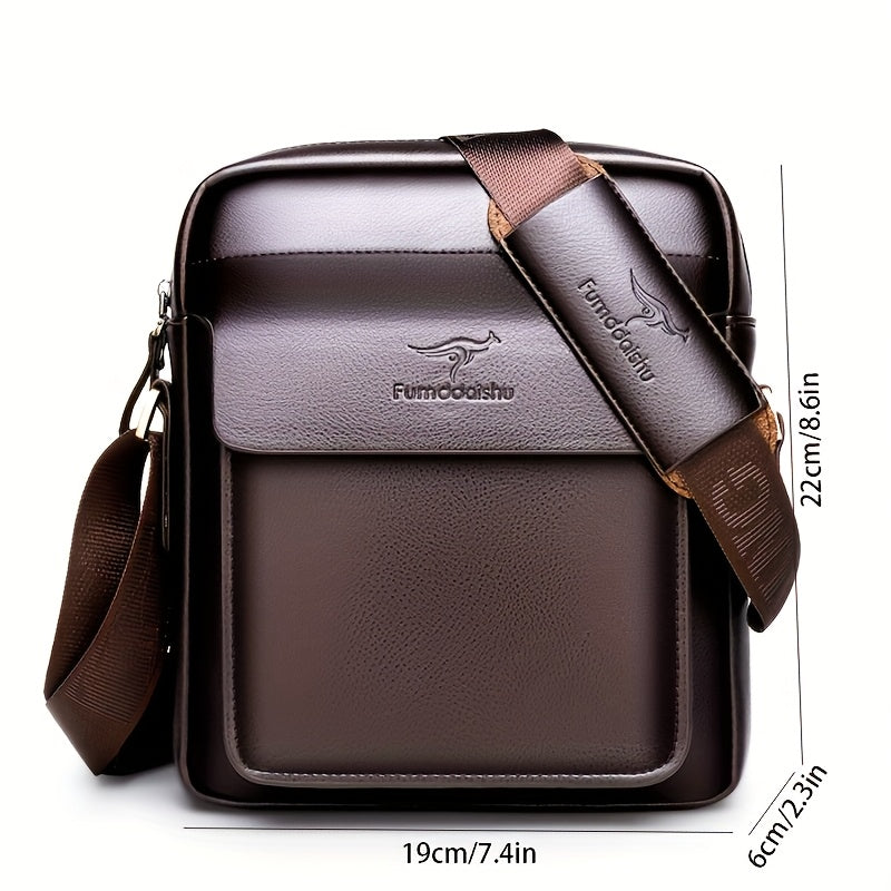 1pc Men's Business Crossbody Bag - Sleek Black with Magnetic Closure, Adjustable Shoulder Strap for Work, Travel Outdoor - Durable Stylish Design, Work Accessory Texture, Purse Crossbody