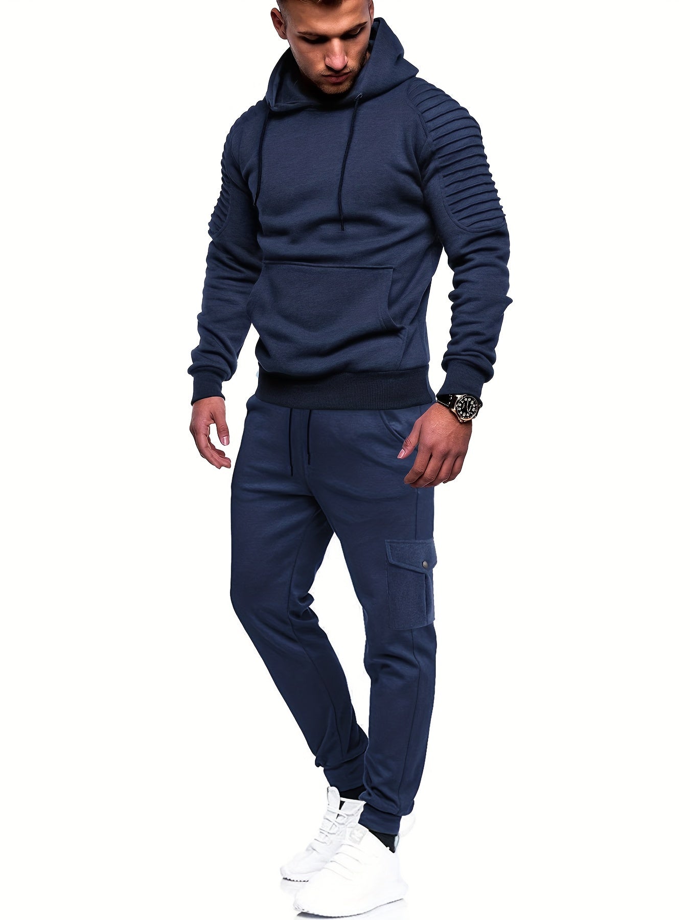 Men's Tracksuit 2 Piece Pullover Hoodie Sweatsuit Sets Casual Jogging Athletic Suits With Drawstring