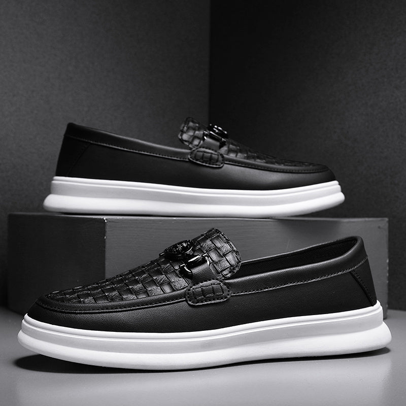 Men's Casual Slip-On Shoes for Daily Wear, PU Material