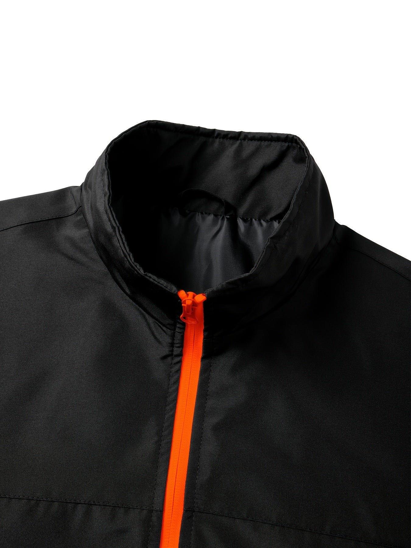 Men's Color Block Sportswear Set with Stand Collar Jacket & Pants