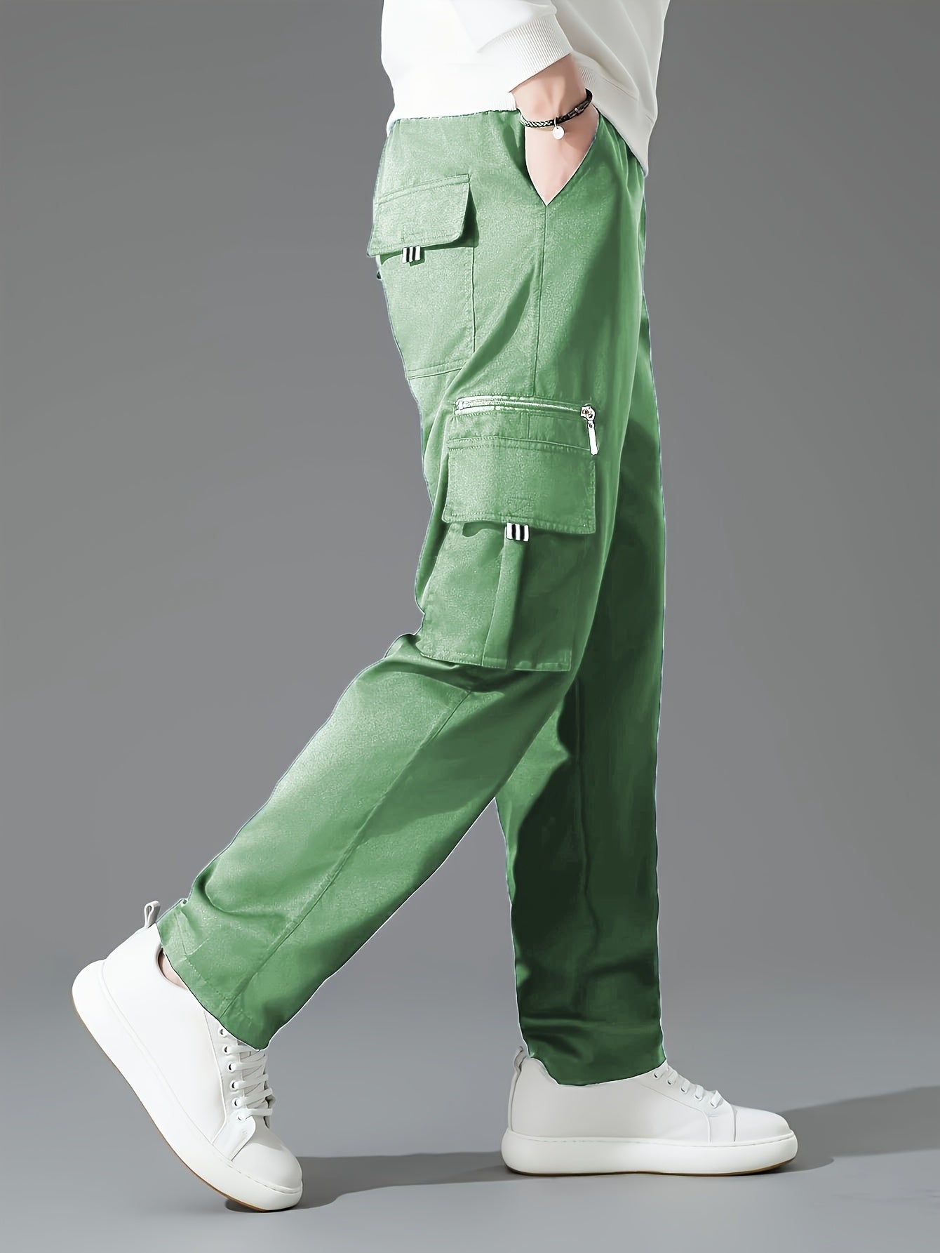 Men's Loose Fit Vintage Cargo Pants with Multiple Pockets