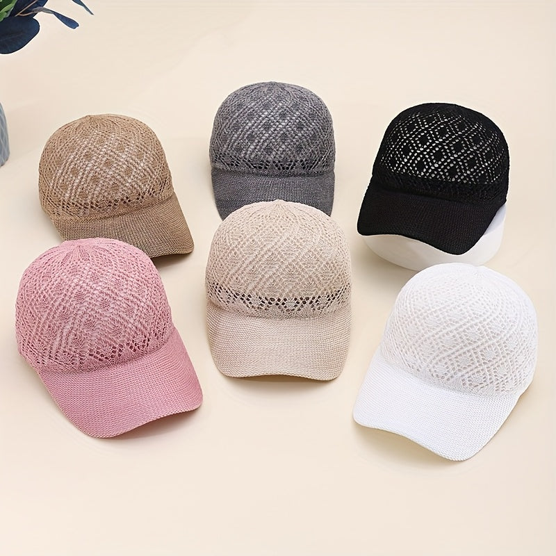 1pc New Hollow-Out Baseball Cap Summer Women's Versatile Adjustable Bucket Hat