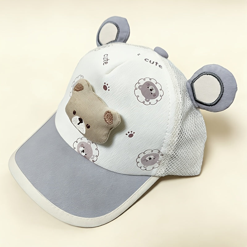 Baby Baseball Cap with Bear Pattern for Spring & Summer
