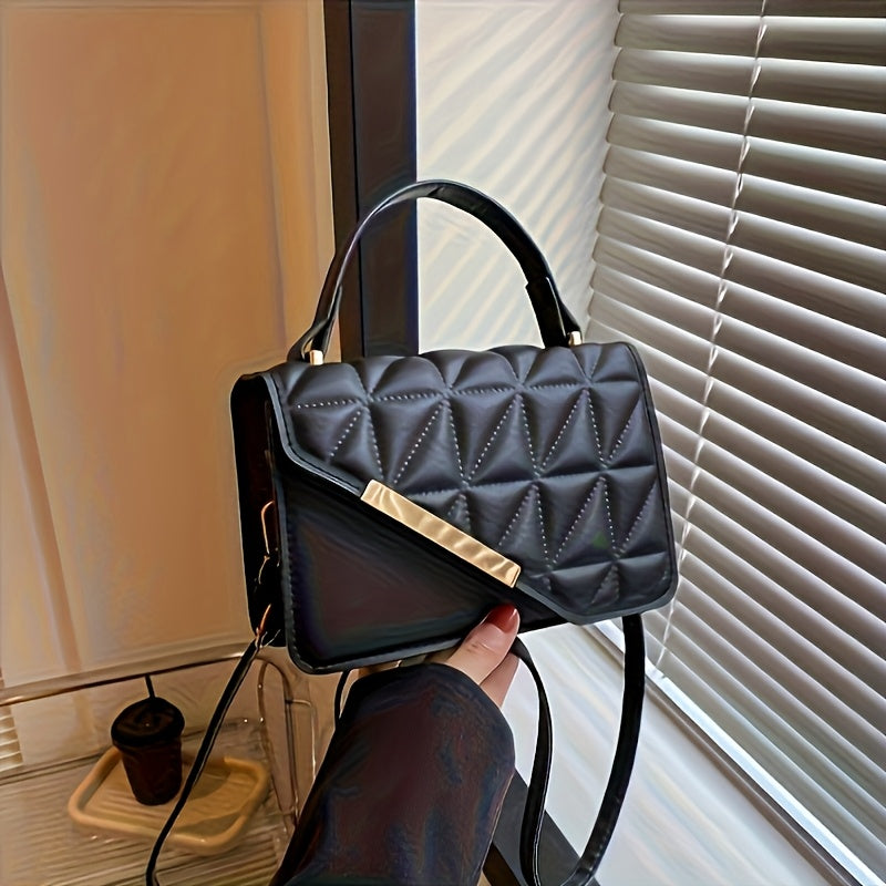 1pc Stylish Quilted Crossbody Bag for Women - Adjustable Strap & Magnetic Clasp Closure, Lightweight Durable Design for Everyday Work Outings, Multiple Colors Available