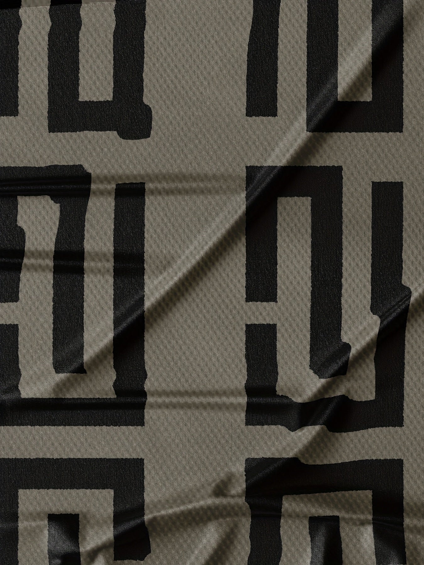 Men's Geometric Print T-Shirt - Stylish Black Gray Pattern, Short Sleeve, Round Neck, Breathable Fabric, Perfect for Casual or Formal Wear, Versatile Clothing Modern Look Comfortable Fit