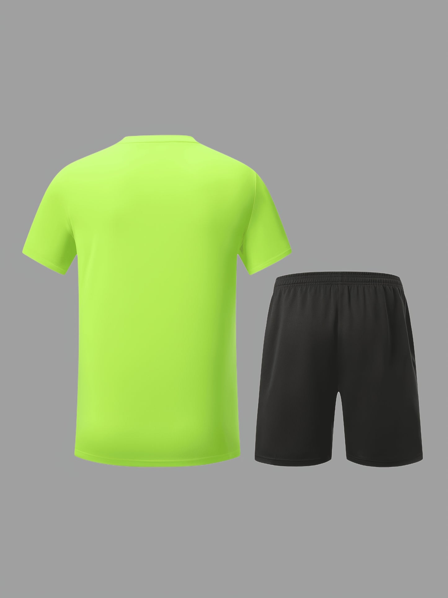 2pcs Men's Running Sportswear Set Summer Ice Sliky Fiber Fabric Quick-Dry Sweat-Absorbent Fitness Casual Short Sleeve Shorts Outfit