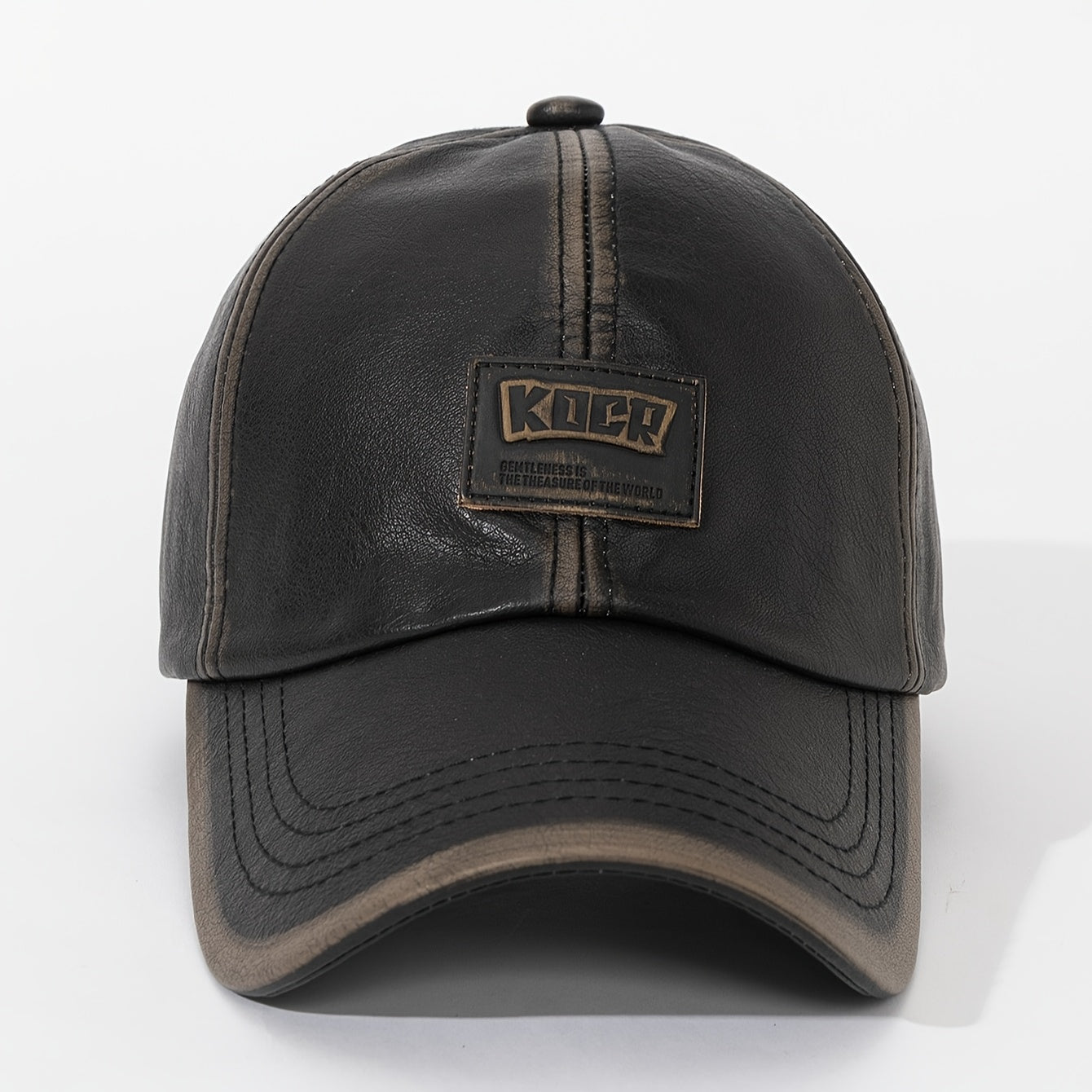 1pc/4pcs Vintage Washed PU Leather Baseball Cap for Men & Women - Adjustable High Quality Golf & Equestrian Hat, Father’s Day/Mother’s Day Gift, Casual Outdoor Sun Hat with Classic Six-Panel Design, Durable Headwear