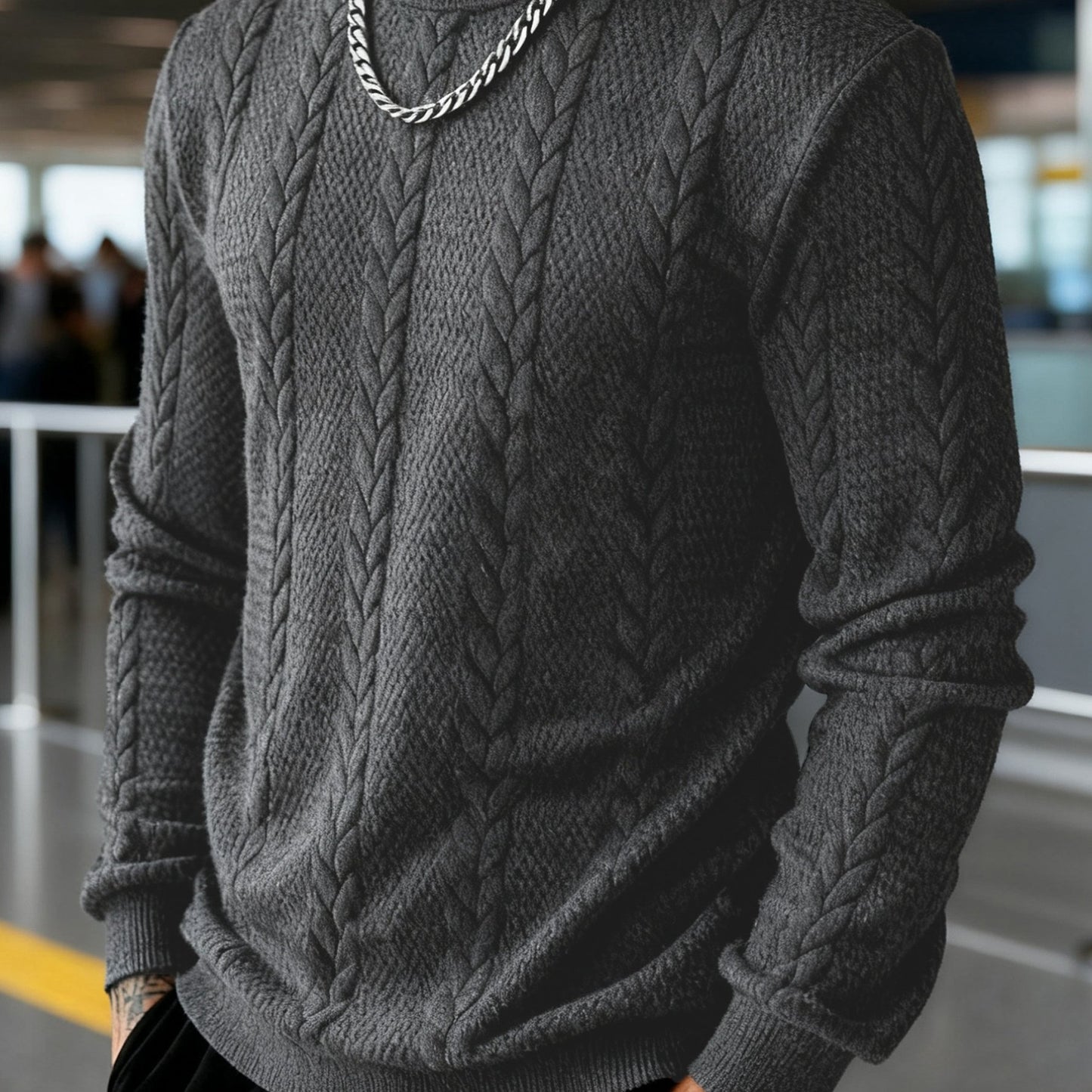 Men'S Spring And Autumn High-Neck Solid Color Easy Ribbed Fabric Top, Made from Comfortable And Skin-Friendly Material, Perfect for Casual Outings And Daily Wear During The Fall And Winter Seasons