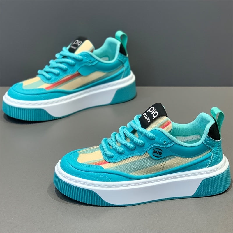 Men's Low-Top Sneakers - All-Season Cushioned Shoes with Shock-Absorbing PVC Sole Breathable Fabric Lining, White PU Upper - Lightweight Sneakers for Gym, Casual, Casual Attire - Lace-Up Design for Secure Fit, Gym Footwear,