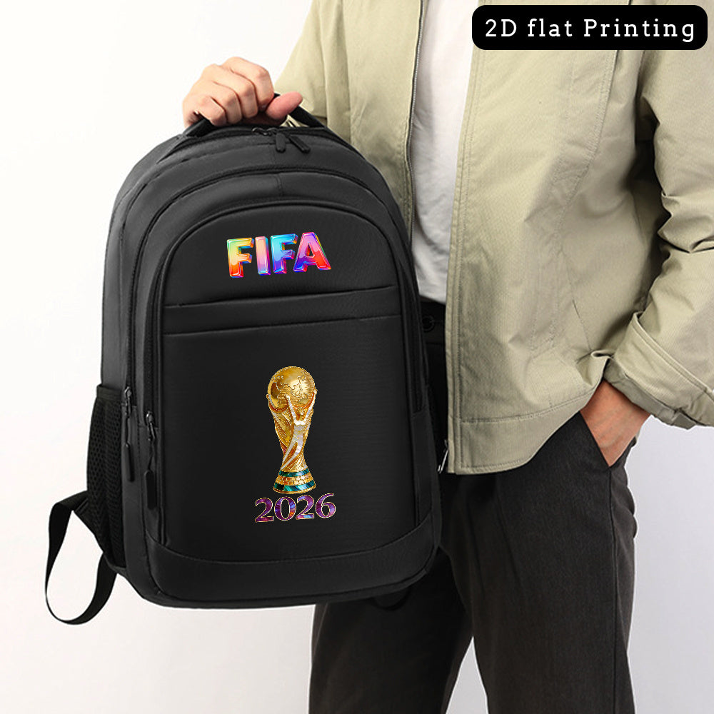 Men's Large Capacity Oxford FIFA Backpack for Travel & School