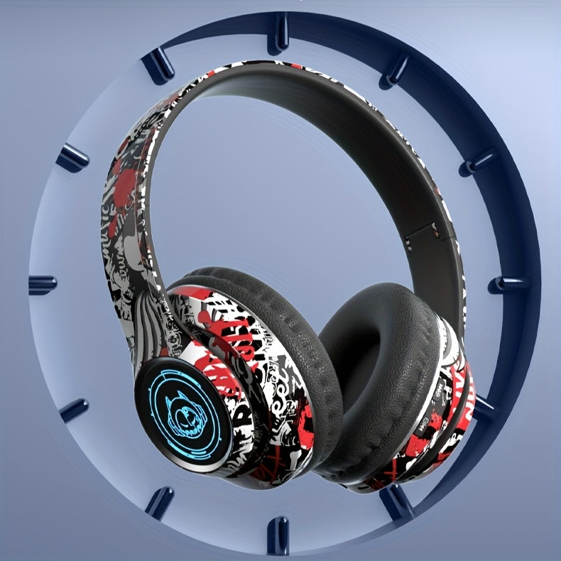 Wireless Headset with Shocking Sound, HIFI Sound Quality, 50 Hours Battery Life, Support Card Playback, Wired/Wireless Connection, RGB Luminous Lamp Effect, New Upgrade/Physical Noise Reduction, Acoustic Fidelity, Non-Inducti