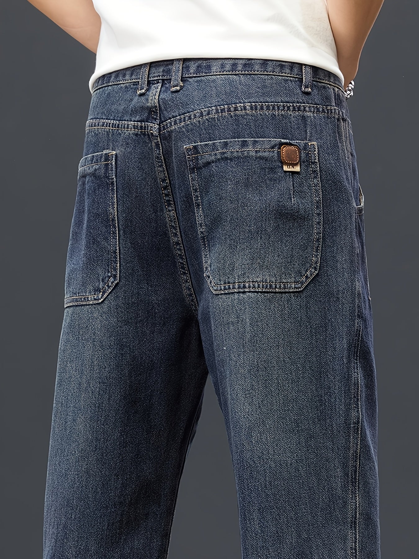 Teen Boys Loose Fit Vintage Wide-Leg Washed Jeans