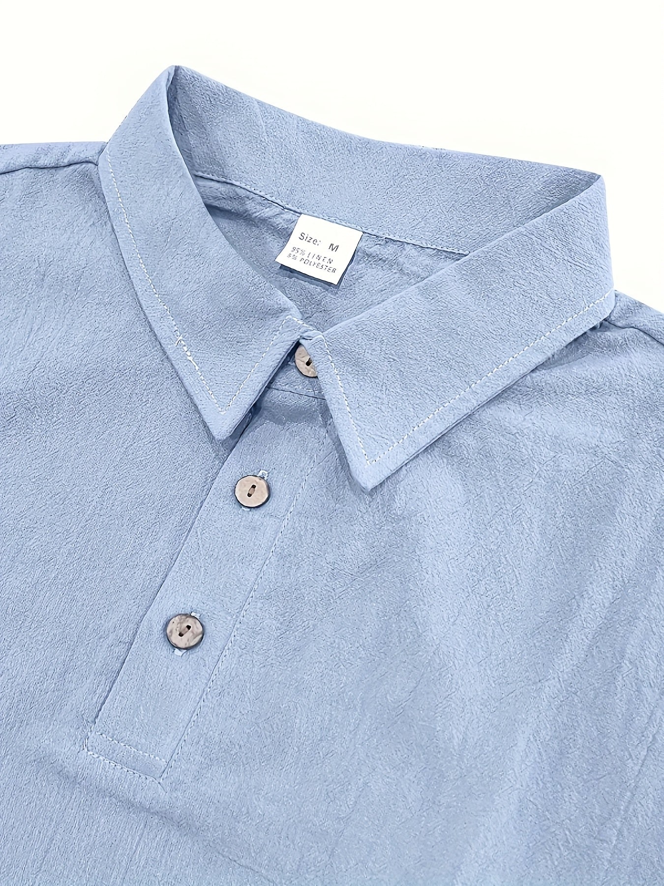 Essential for a Cool Summer! Men's Linen Shirt & Shorts Set, Comfortable Casual Outing Choice - Simple Beach Vacation Style Solid Color Linen