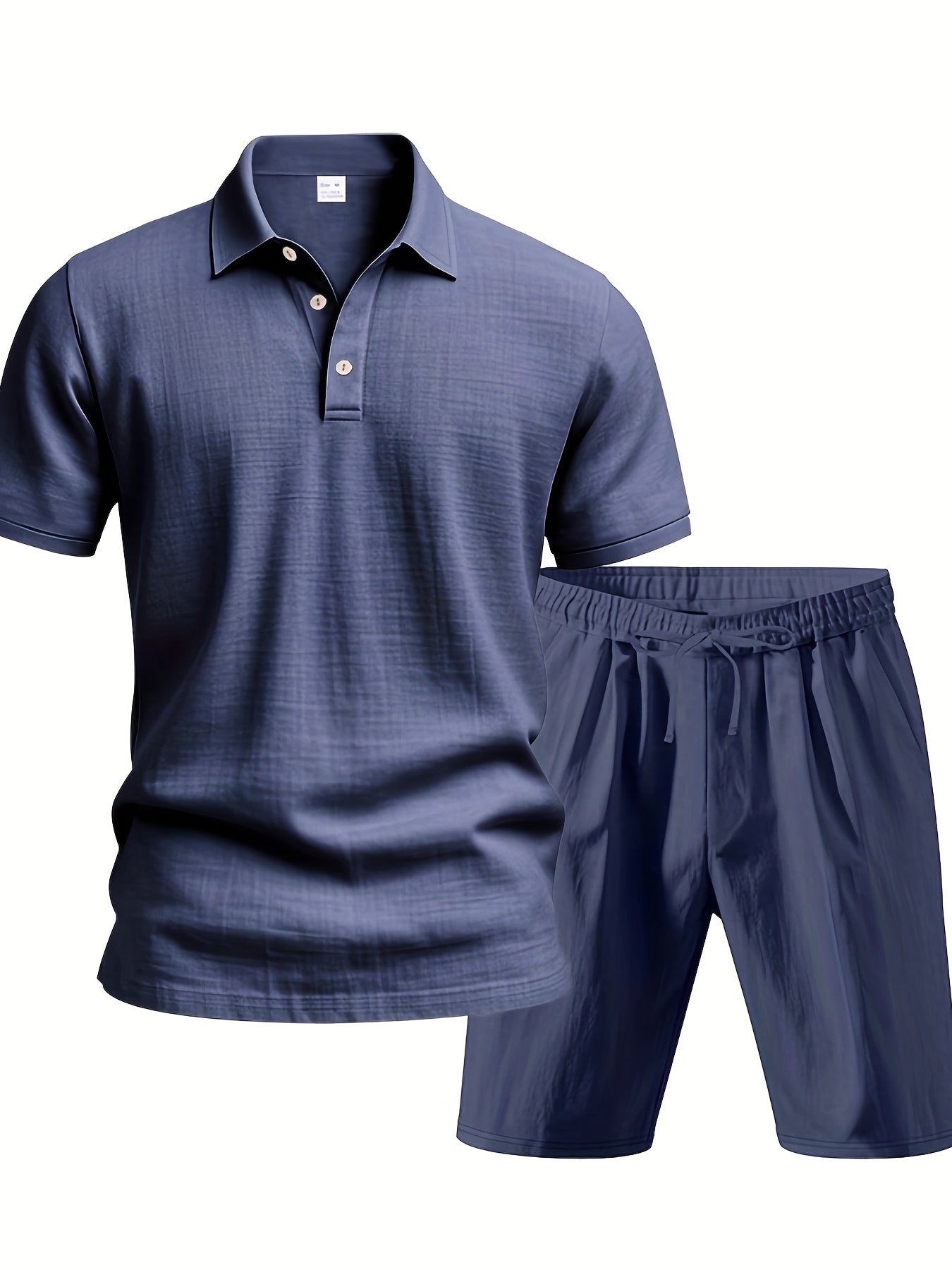 Essential for a Cool Summer! Men's Linen Shirt & Shorts Set, Comfortable Casual Outing Choice - Simple Beach Vacation Style Solid Color Linen