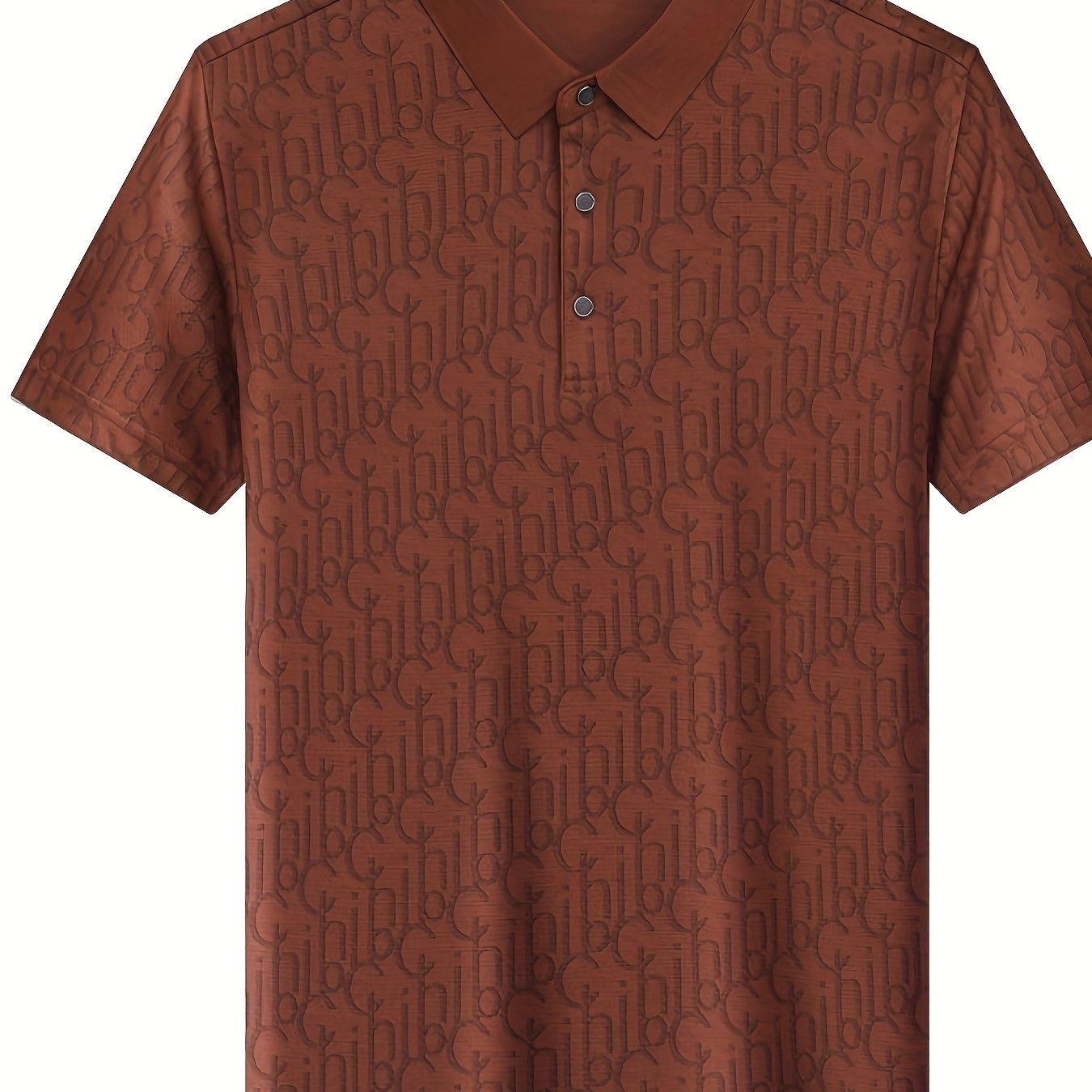 Men'S Casual Summer Short Sleeve T-Shirt with "Gil" Letter Print, Light Gray, Button-Up Collar, Medium Stretch Fabric, Regular Fit, Perfect for Weekend Outings, Relaxed Outing Shirt Letter Print Tee Medium Stretch Fabric