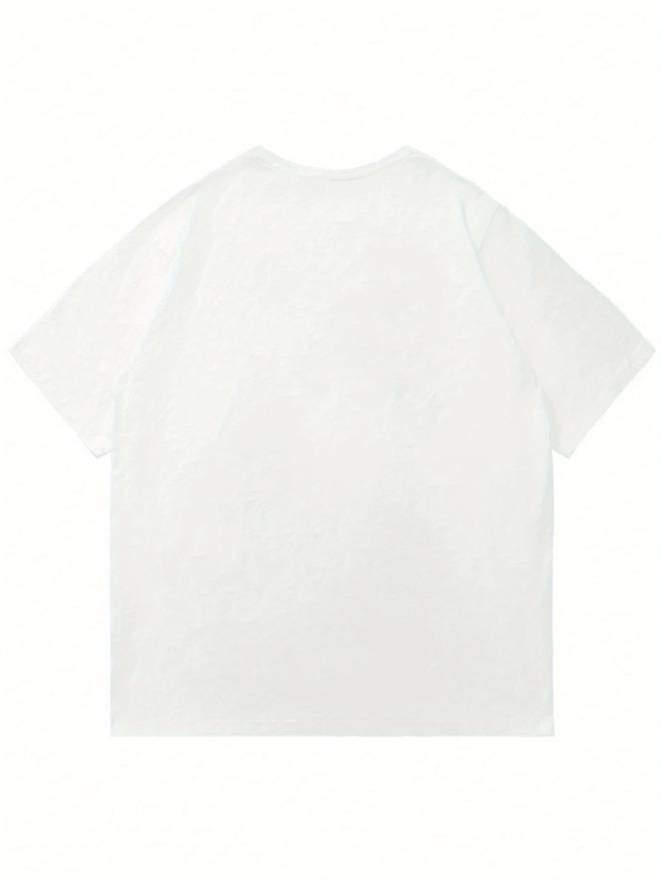 Men's Casual V-Neck T-Shirt with Bold Head Graphic Print - White Black Contrast Design, Breathable Regular Fit Short Sleeve Tee for Spring Summer Casual Wear, Quality Fabric Shirt