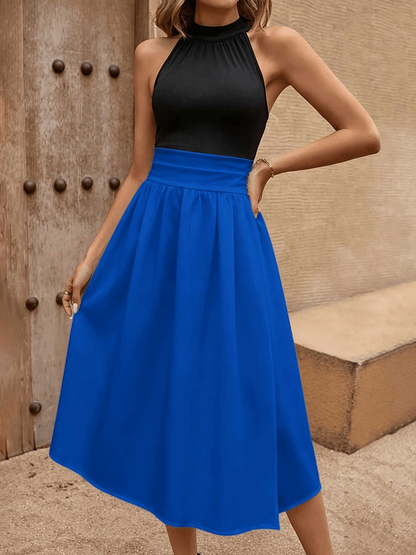 Women’s Geometric Print Strapless Wrap Maxi Dress Summer