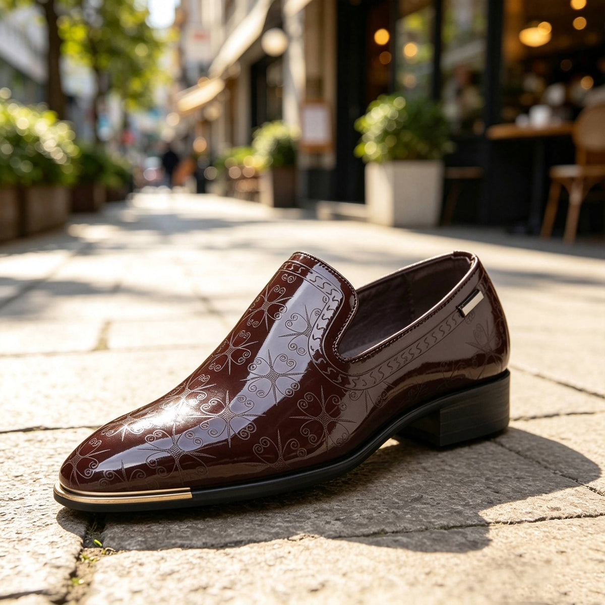 Men's Business Casual Loafers, Slip-On PU Leather Dress Shoes