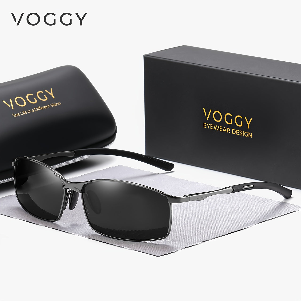 VOGGY Fashion Simple Retro Metal Polarized Glasses, Men And Women Driving Sports, Outdoor Cycling, Fishing, Holiday Travel Party Decoration Props.