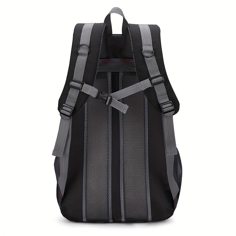 40L Black Oxford Backpack for Hiking, Travel & Outdoor Adventures - Lightweight, Durable with Adjustable Straps, Design, Perfect for Camping, Cycling & Student Use