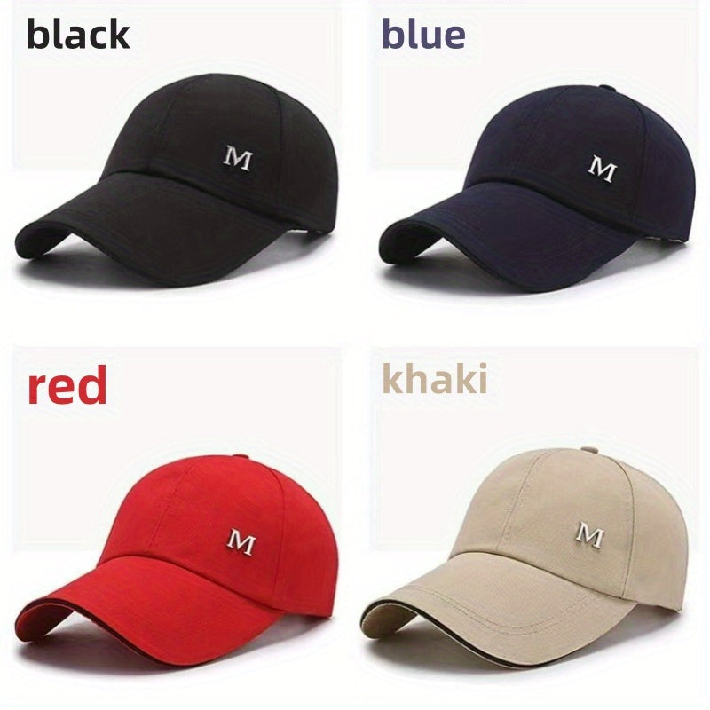 Men's adjustable duckbill cap, baseball cap, casual cap, suitable for outdoor activities, travel, and beach vacations, available in black, blue, red, and khaki colors