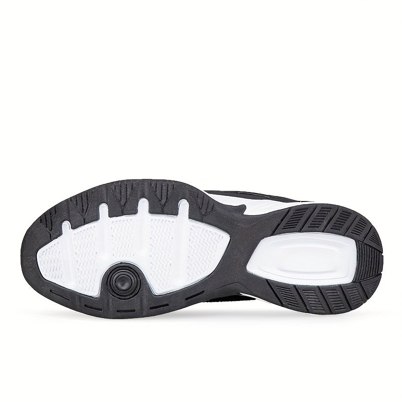 Men's Athletic Sneakers - Striped/Solid, Lace-Up Casual & Running Shoes with Breathable Fabric Lining and Durable TPR Sole