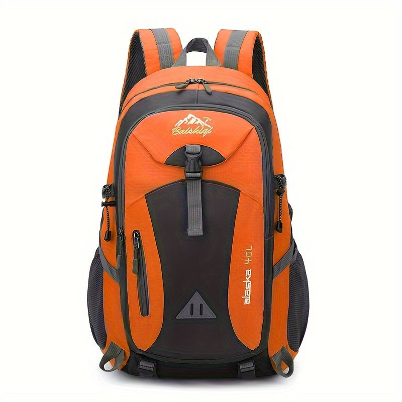 40L Black Oxford Backpack for Hiking, Travel & Outdoor Adventures - Lightweight, Durable with Adjustable Straps, Design, Perfect for Camping, Cycling & Student Use