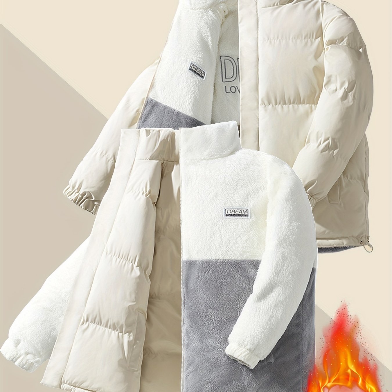 Men'S Heavy-Duty Winter Jacket - Thick Insulated Coat with Full-Zip Closure, Double-Sided Wearing, Stand Collar, Non-Stretch Fabric - Cold Weather Outerwear for Men