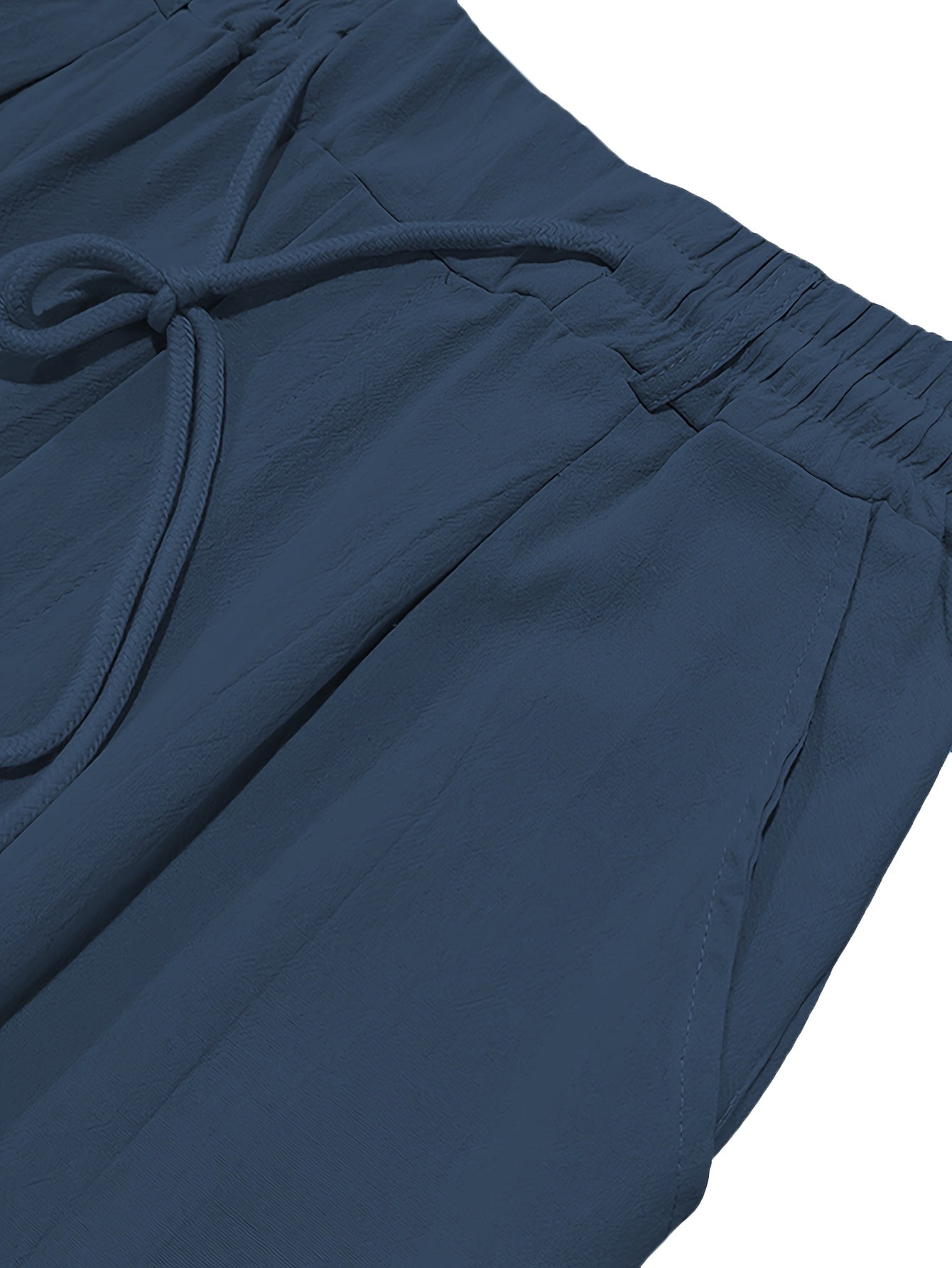 Men'S Casual Linen Drawstring Pants - Comfortable Straight Fit, Lightweight & Breathable for Beach & Outdoor Activities, Beach Casual Wear|Straight Fit Pants|Lightweight Fabric