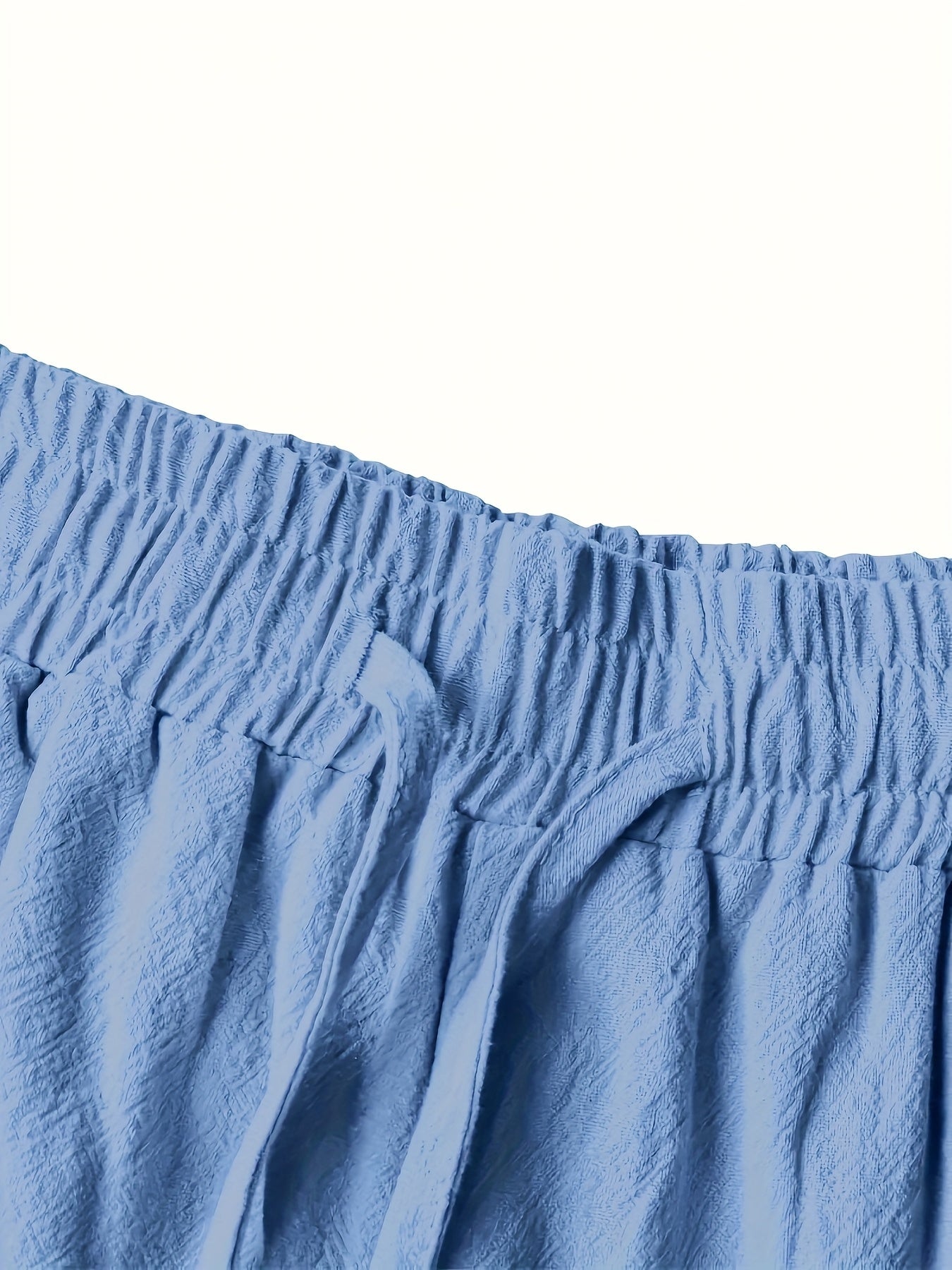 Men'S Light Blue Linen Shorts - Casual & Comfortable with Pockets, Drawstring Waist, Perfect for Summer Beach Outings and Casual Attir
