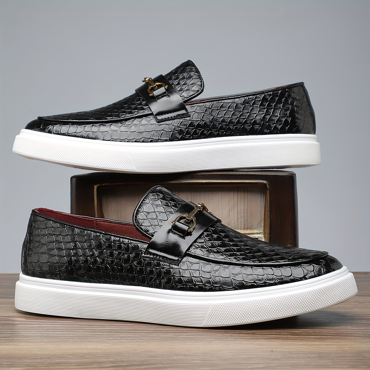 Men's Slip-On PU Skate Sneakers for Daily Casual Wear