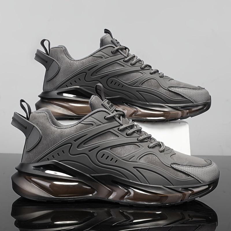 Men's Breathable Slip-Resistant Casual Sneakers - High-Elastic Shock Absorption, Lightweight Low-Top Design with PU Upper PVC Sole for Hiking, Running, Daily Wear - All-Season Comfort, Breathable Shoes, Running Footwear, Sl
