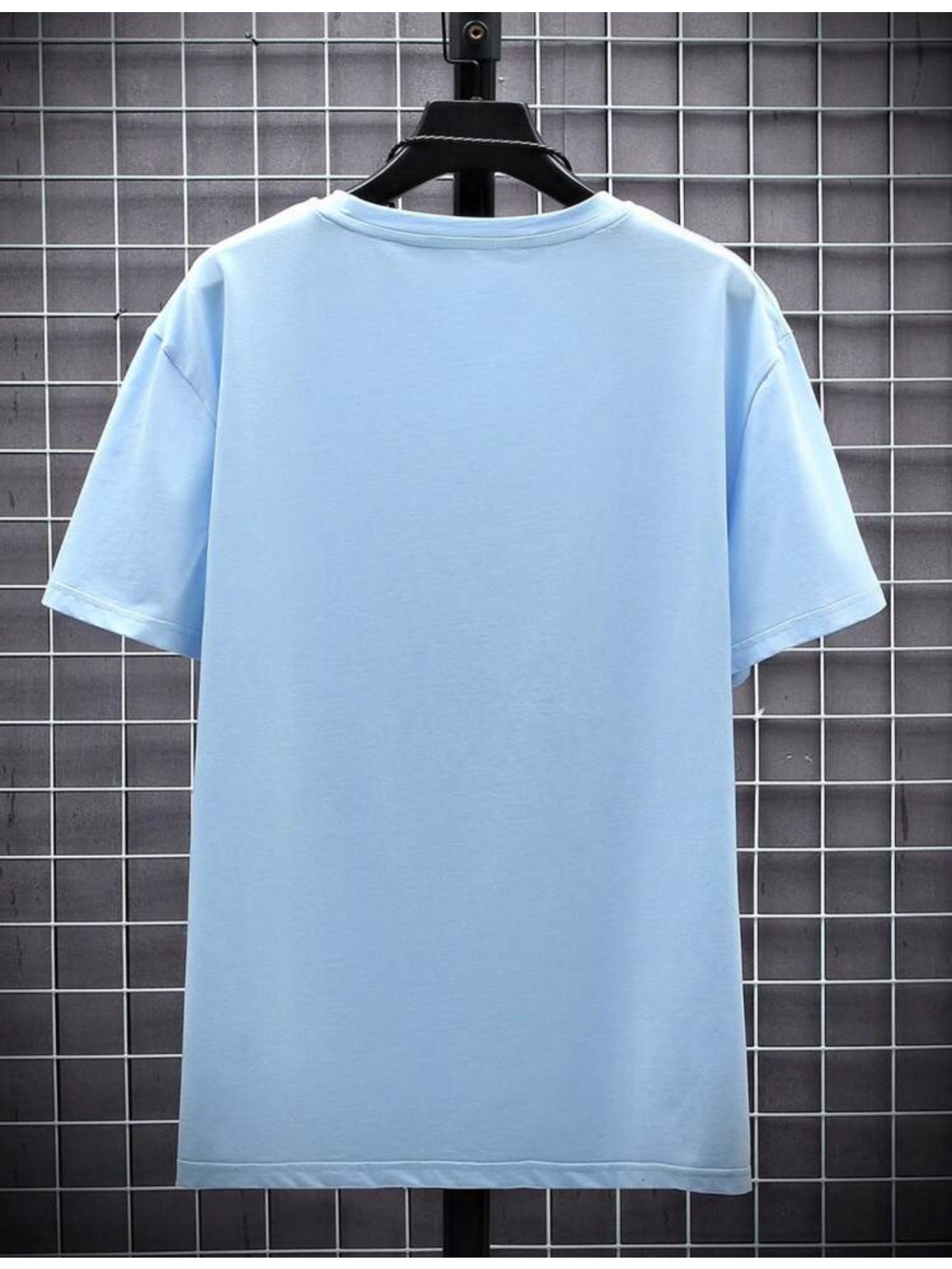 1pc Men's Light Blue Solid Color V-Neck Casual T-Shirt - Breathable Regular Fit Short Sleeve Tee for Spring Summer, Gym, Office Casual Attire