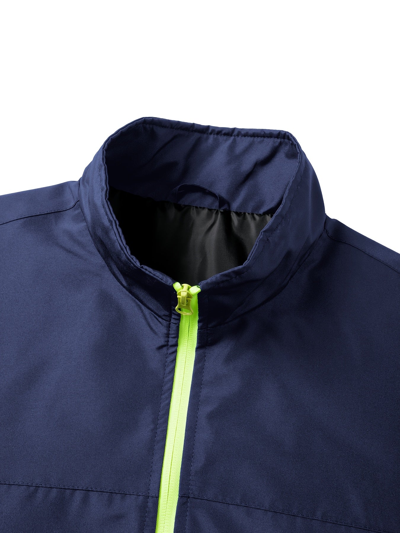 Men's Color Block Sportswear Set with Stand Collar Jacket & Pants