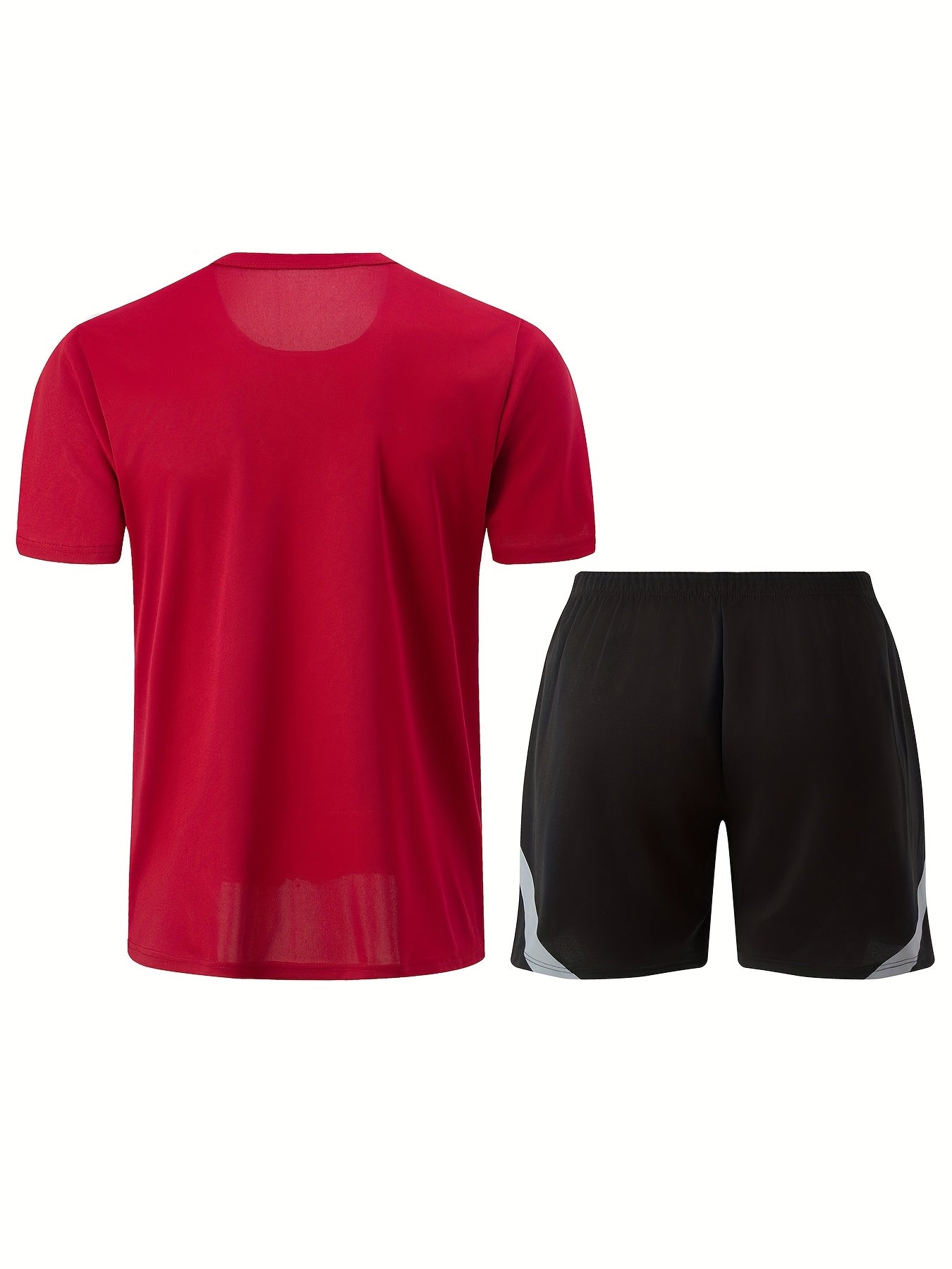 2pcs Summer New Lightning Print Sports Suit Men's Short Sleeve Shorts Outdoor Fitness Breathable Quick-Dry Loose Running Outfit Set