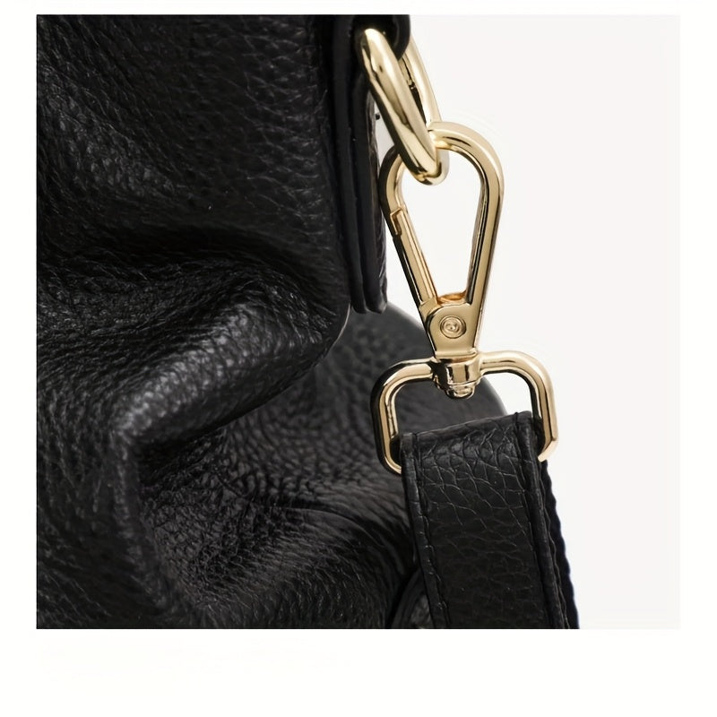 Women's Genuine Leather Shoulder Bag with Removable Strap