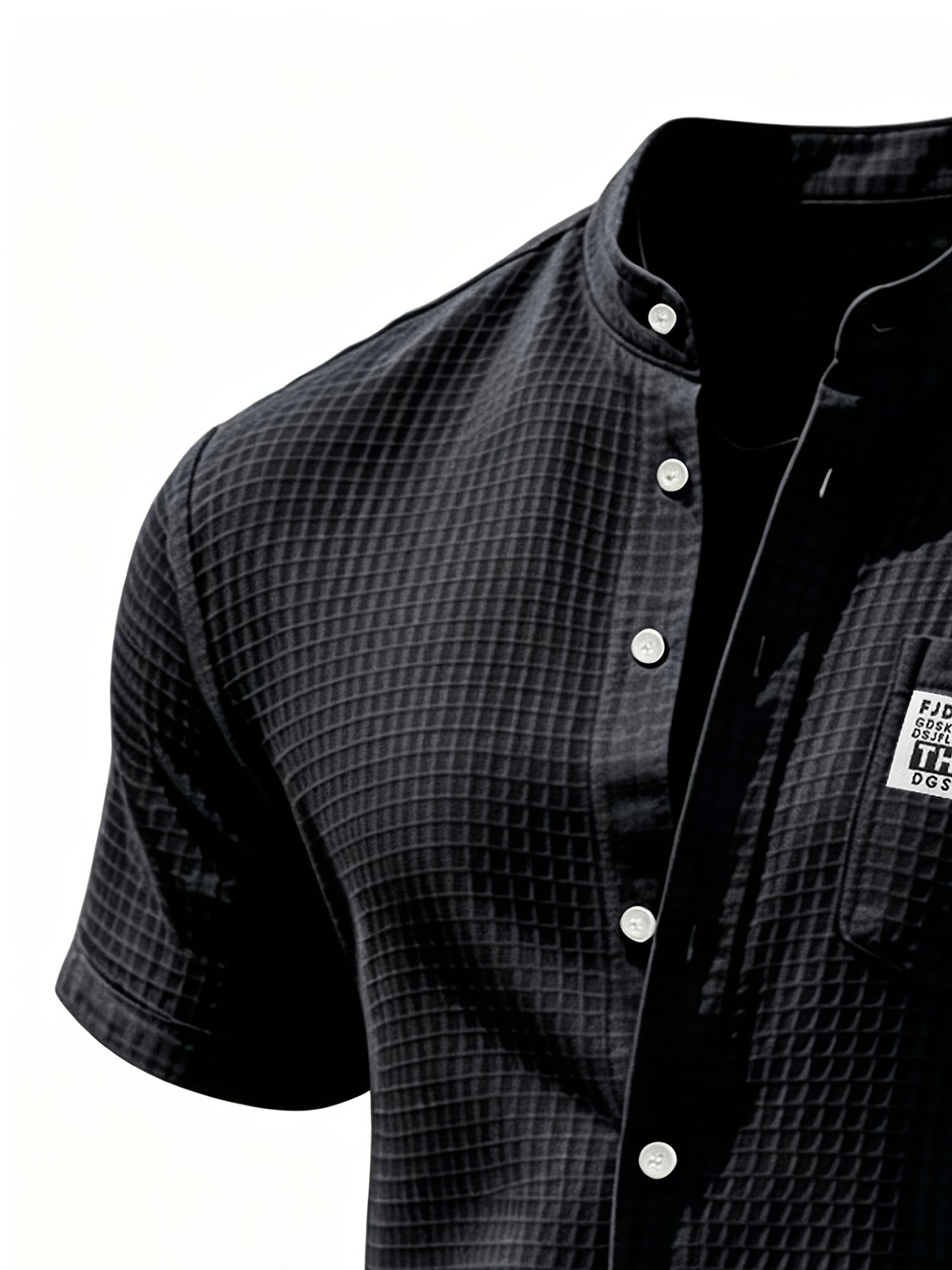 Men's Summer Waffle Knit Shirt & Shorts Set - Casual Sporty Style