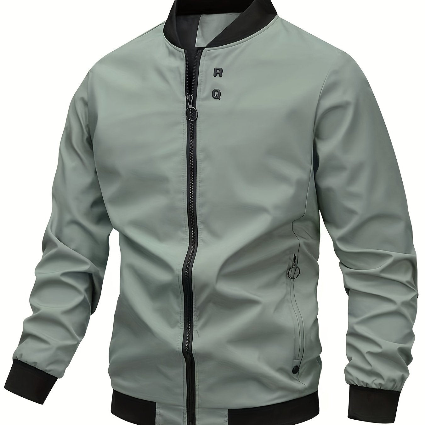 Men's Stylish Windproof Jacket - Solid Color, Stand Collar, Zip-Up with Pockets, Lightweight Polyester for All Seasons, Casual & Outdoor Wear, Allseason Jacket | Zipup Jacket | Polyester Jacket, Windbreaker Jacket