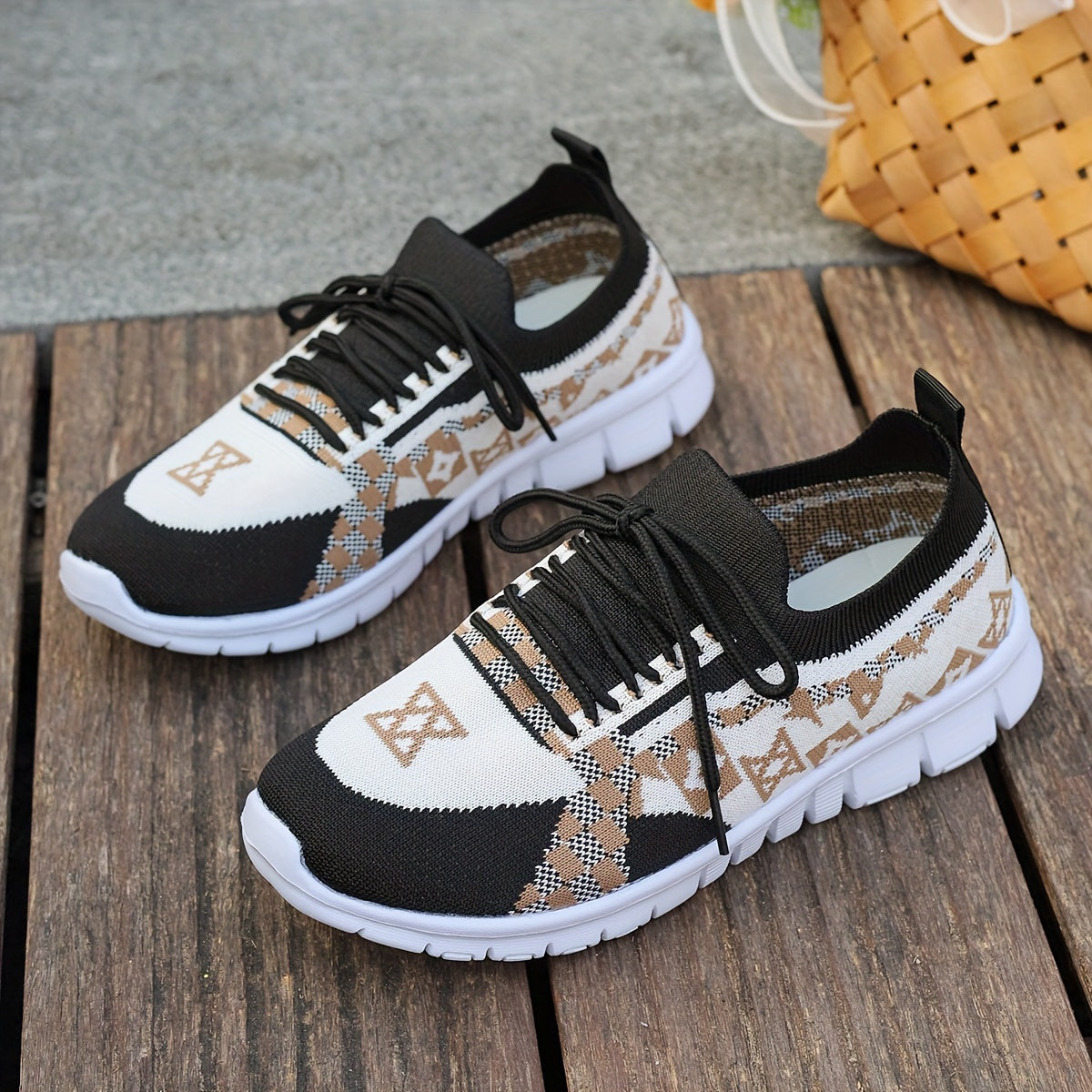 Women's Casual Sneakers Comfort Sport Shoes Fabric Knit Breathable Slip-On All-Season Walking Flats - EVA Sole Non-Slip Athletic Running Footwear - Taizhou North America Europe Exclusive