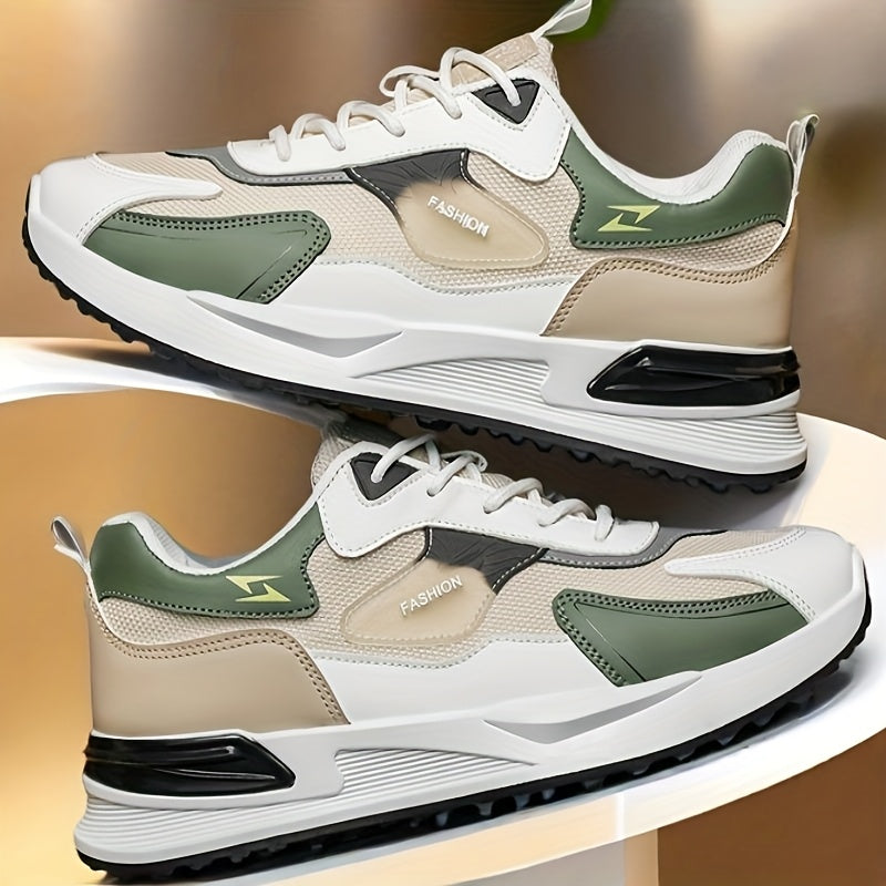 Men's Plus Size Canvas Sneakers - Trendy Casual Running Shoes with Air Cushion, Breathable Fabric Upper, Low-Top Design, and Durable PVC Sole for Casual Attire, Walking, and Skateboarding