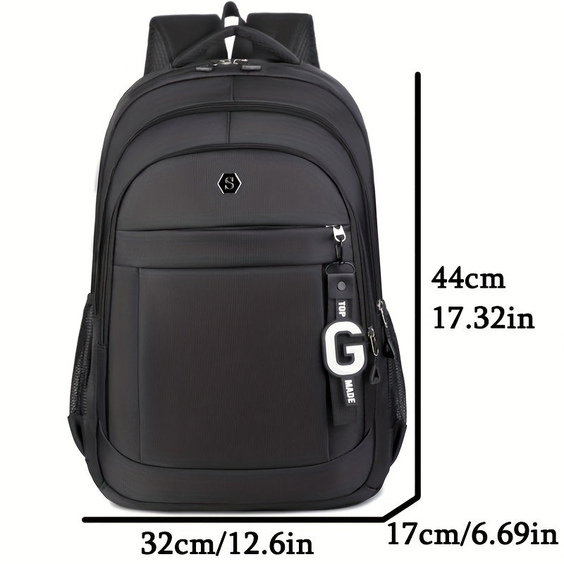 Men's Stylish Large Capacity Backpack - Black, Business Travel Ready with Multiple Compartments, Durable Lightweight Design, Perfect for Daily Commute Computer Use, Backpack for Travel, Highquality Luggage