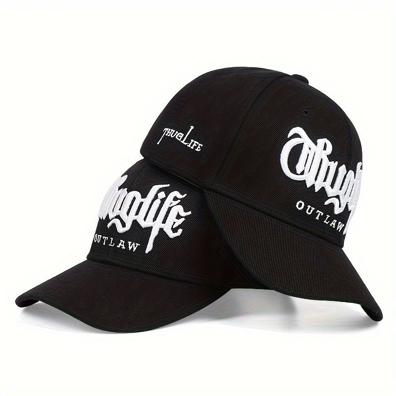 1pc Handsome Trendy Rap Hip Hop Men's Versatile Cap, Unisex Style Creative Embroidered Baseball Cap