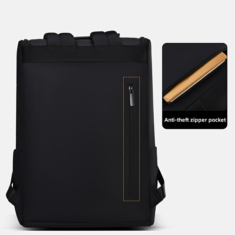 Men'S Large Capacity Laptop Backpack - Soft Shell, Durable Easy to Clean, Multi-Functional Casual Business Travel Bag with Zipper Closure, Hand Washable, Commute Essentials Casual Style Zippered Closure