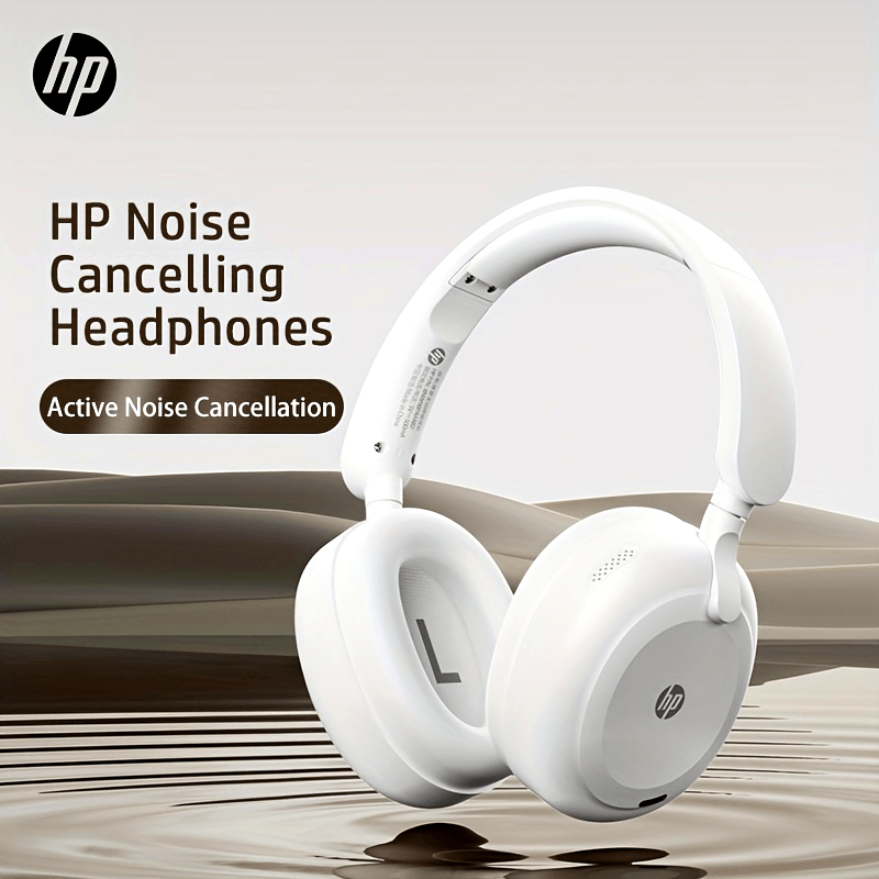 HP Wireless Over-Ear Headphones, Active Noise Cancelling, ENC Call Noise Reduction, Personalized Spatial Audio, Wireless Headphones With Microphone, Deep Bass Sound, For Home/Office Use